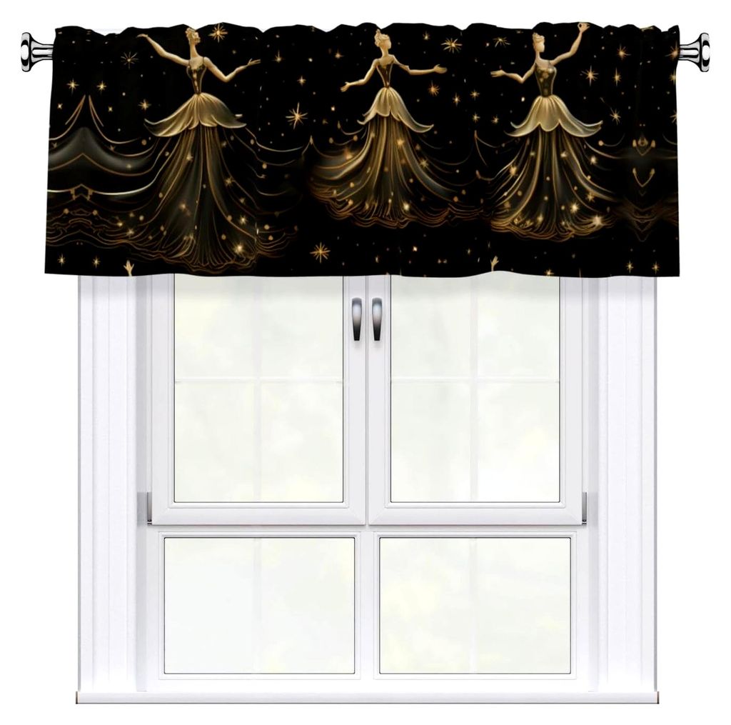 Kurzer Vorhang mit Volant-Stange, 137,2 x 45,7 cm, Nussknacker, Ballett, Weihnachten, Tanz, bedruckt, Heimdekoration, Lichtfilter für Wohnzimmer, ...