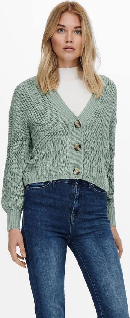 ONLY Kurze Strickjacke Langarm V-Ausschnitt Knitted Produktbild 24