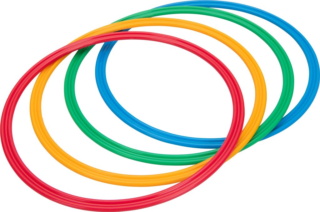 Betzold Gymnastik-Reifen, bunt, 4 Stück, Gymnastikreifen für Motorik/Geschicklichkeit, Seniorenförderung, Durchmesser: 65 cm