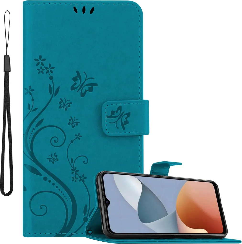 Cadorabo Cover ZTE Blade A54: Eleganza Floreale Blu e Protezione 360°