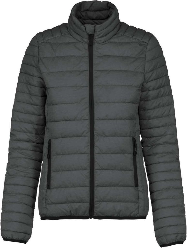 Kariban Damen Steppjacke Stepp Jacke Übergangsjacke Winterjacke, Größe:M, Farbe:Marl Dark Grey