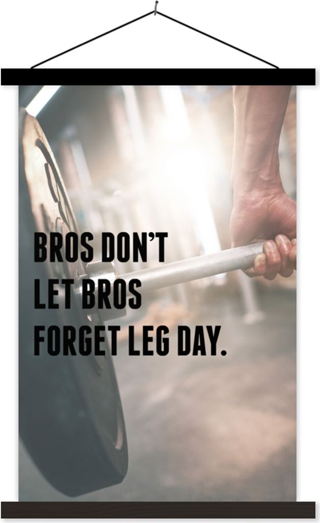 MuchoWow Textilposter Bros lassen die Brüder den Tag der Beine nicht vergessen" - Sport - Zitate - Sprichwörter 40x60 cm mit schwarzem Rahmen -...