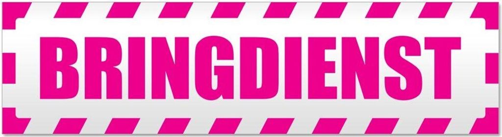 Kiwistar Bringdienst gestreift Magnetschild Schild magnetisch - 45cm Pink - Magnetfolie für Auto PKW Kfz