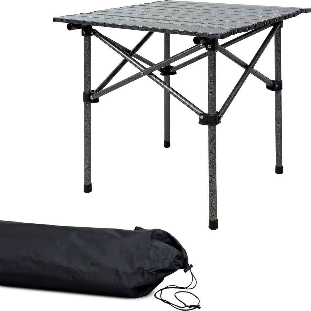 Grafner Campingtisch klappbar 53,5x50x50cm Klapptisch, ultra leicht, kleines Packmaß mit Tasche, stabil und tragbar, bis 30 kg, Kohlenstoffstahl, ...