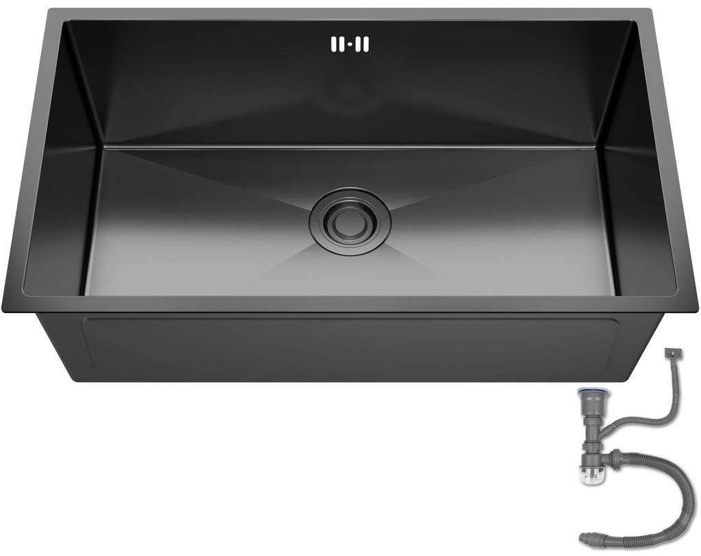 ANW HOME Lavello cucina 74x44 cm nero Graphite Nano acciaio Immagine del prodotto 