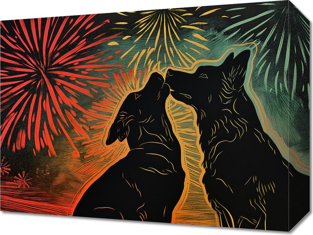 Bild 40x30cm Hund Umarmung