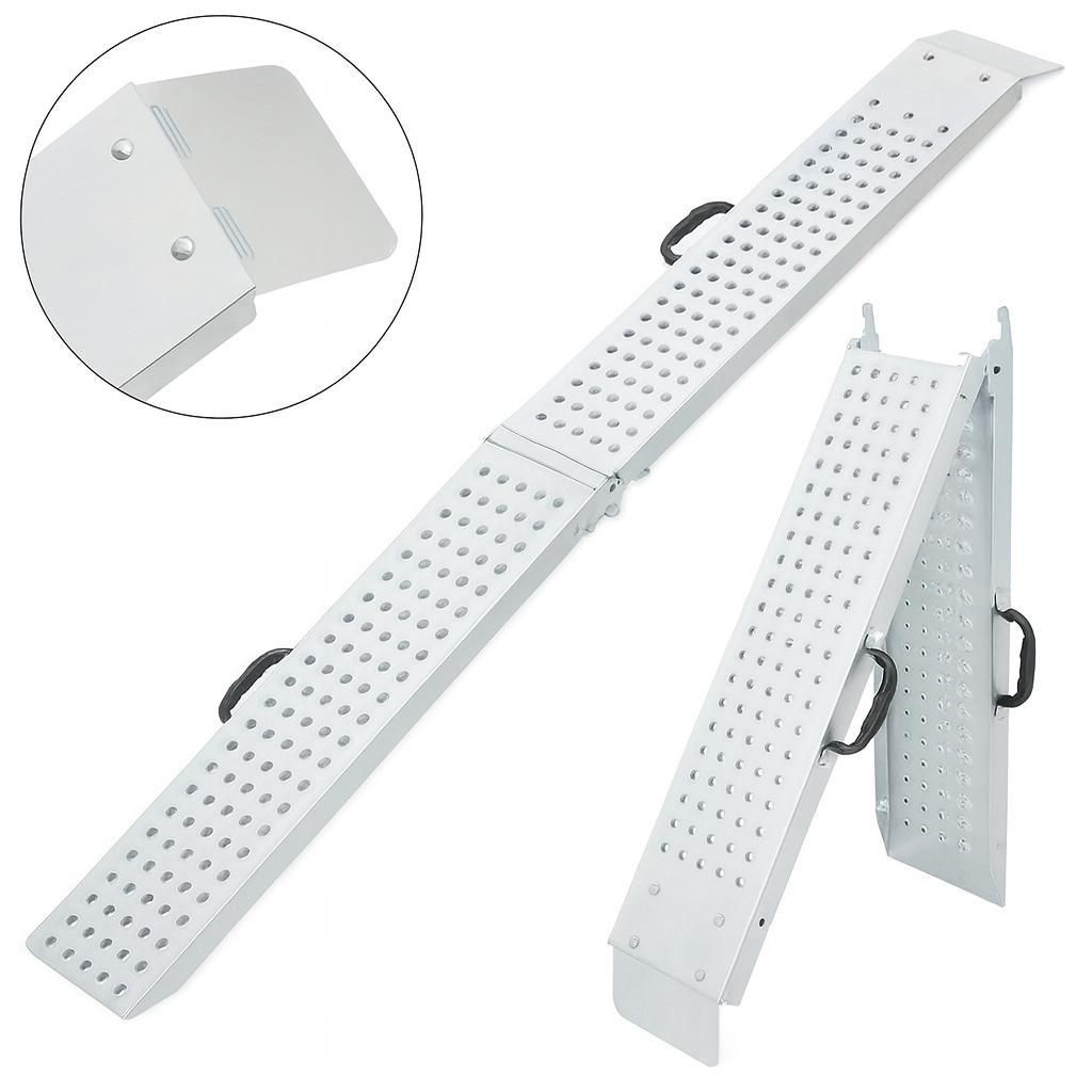 LUXTOM | Auffahrrampe, klappbar, 180x22cm, 2TLG, 400kg, für Motorrad, ATV, Quad, Auffahrschiene verzinkter Stahl, Verladerampe rutschsicher, Rampe...