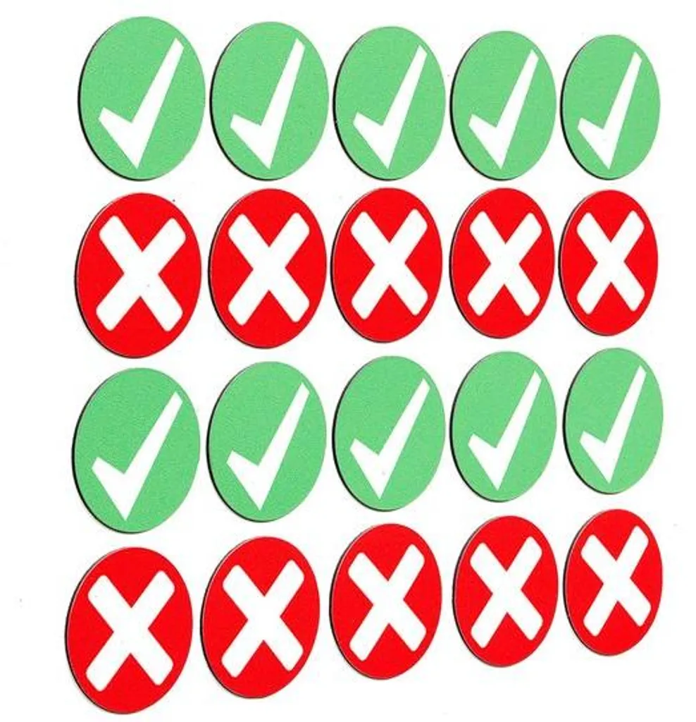 Aimants de signalisation 3 cm vert et rouge avec pinces de fixation 20u