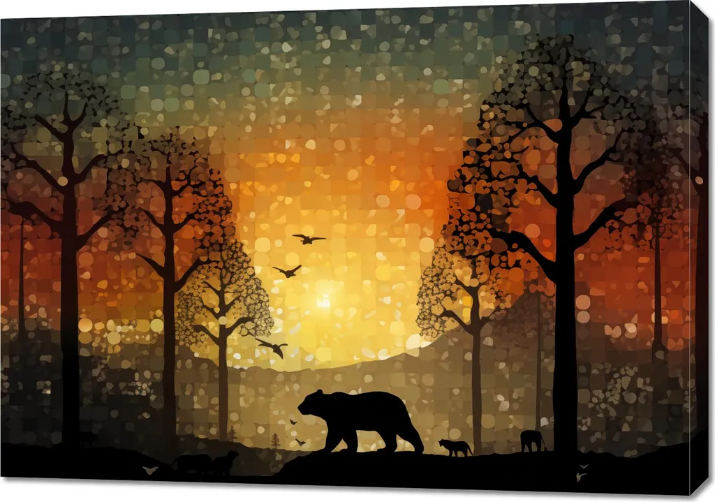 Image 100 x 70 cm Ouest dans la forêt sauvage - Tableau déco murale XXL