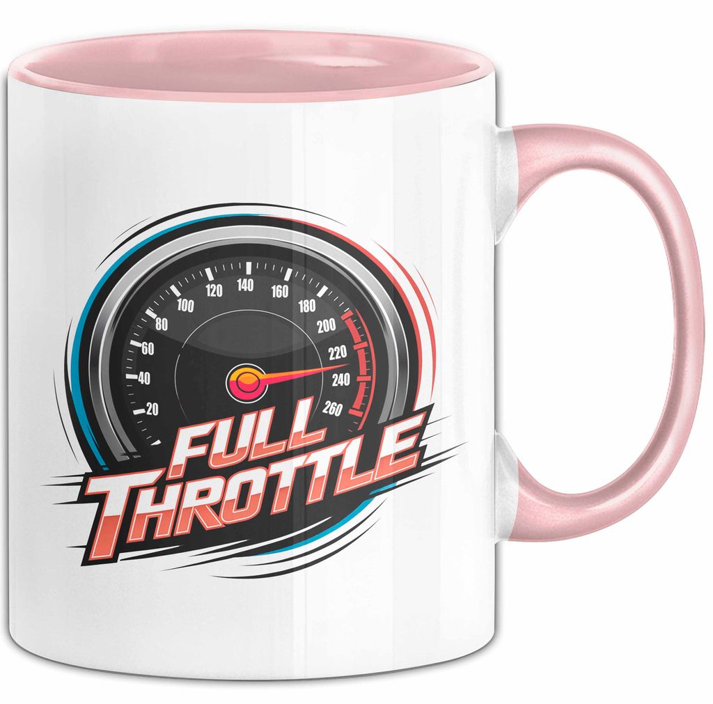 Auto Fan Tasse Geschenkidee Vollgas Schrauber Spruch Geschenkidee Lustig (Rosa)