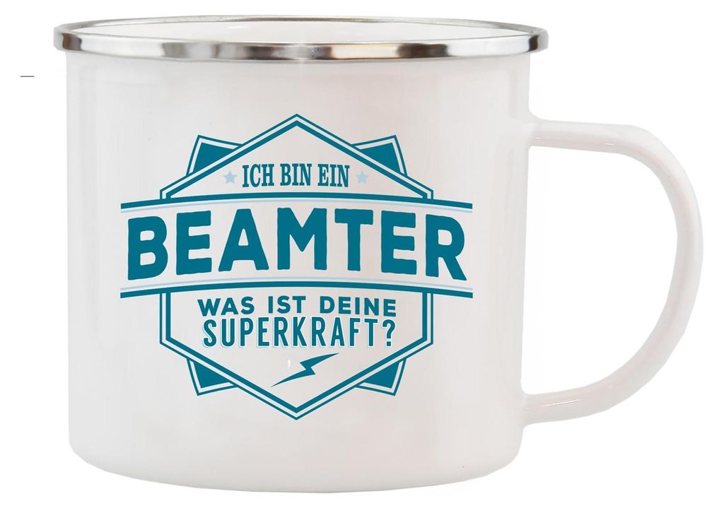 Echter Kerl Emaille Kaffeetasse Kaffeebecher  Beamten Produktbild 