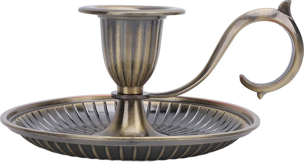 Vintage-Kerzenhalter, runder Boden, kegelförmiger Stabständer für Esstisch, Heimdekoration, Urlaub, Party, Bronze