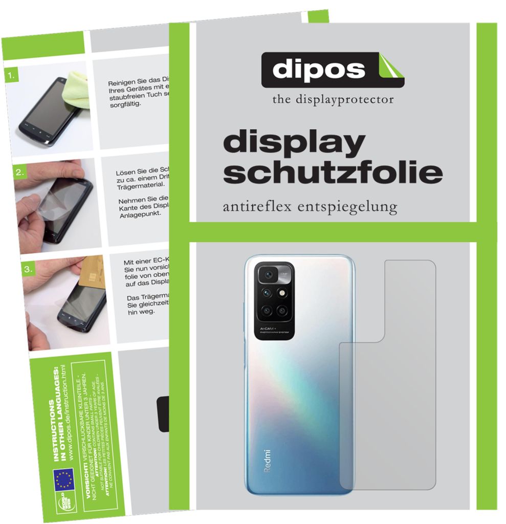 6x Schutzfolie für Xiaomi Redmi 10 Rückseite matt Displayschutzfolie Folie