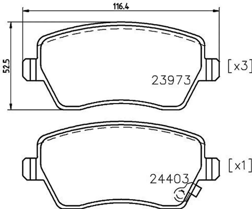 Plaquettes de Frein Arrière pour Agila B - HELLA 8DB 355 012-301 Original