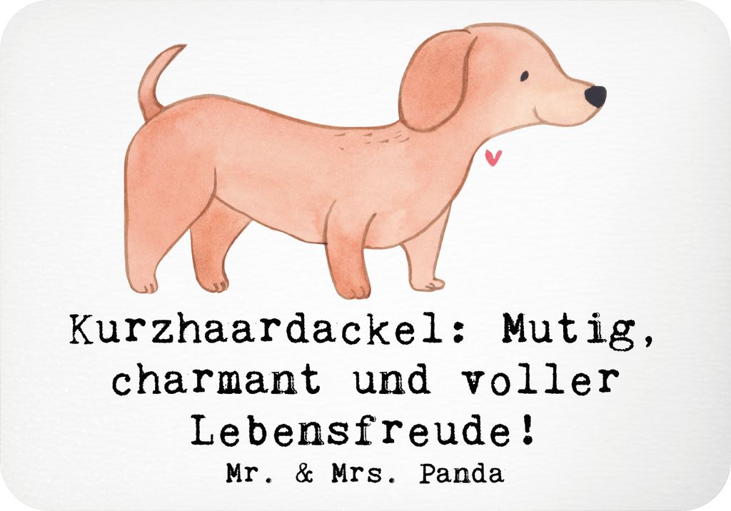 Mr. & Mrs. Panda magnet Mutiger Dackel - Weiß - Geschenk, whiteboardmagnet, Kurzhaardackel, Pflege, Hunderasse, zettelhalter, Hunderassen Eigensch...