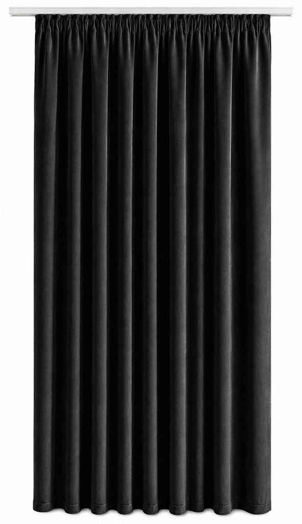 Verdunkelungsvorhang Samt weich 140x145 cm Schwarz Vorhang Produktbild 