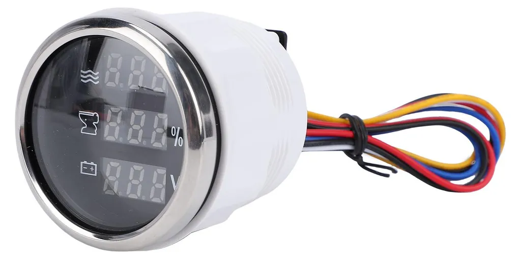 Indicateur Numérique Multifonction 52mm - Eau et Voltmètre Bateau, Camping-car