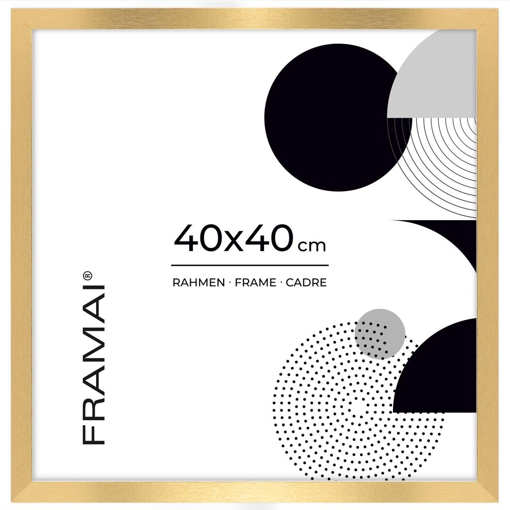 Rám na fotografie FRAMAI® 40 x 40 cm, zlatý, z MDF, Obrázek produktu 