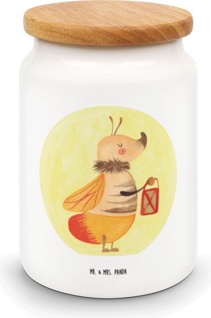 Mr. & Mrs. Panda Dose Glühwürmchen - Weiß - Geschenk, Heiratsantrag, Lieblingsmensch, Leuchten, Lustige Sprüche, behälter, Kaffeedose, Jahrest...
