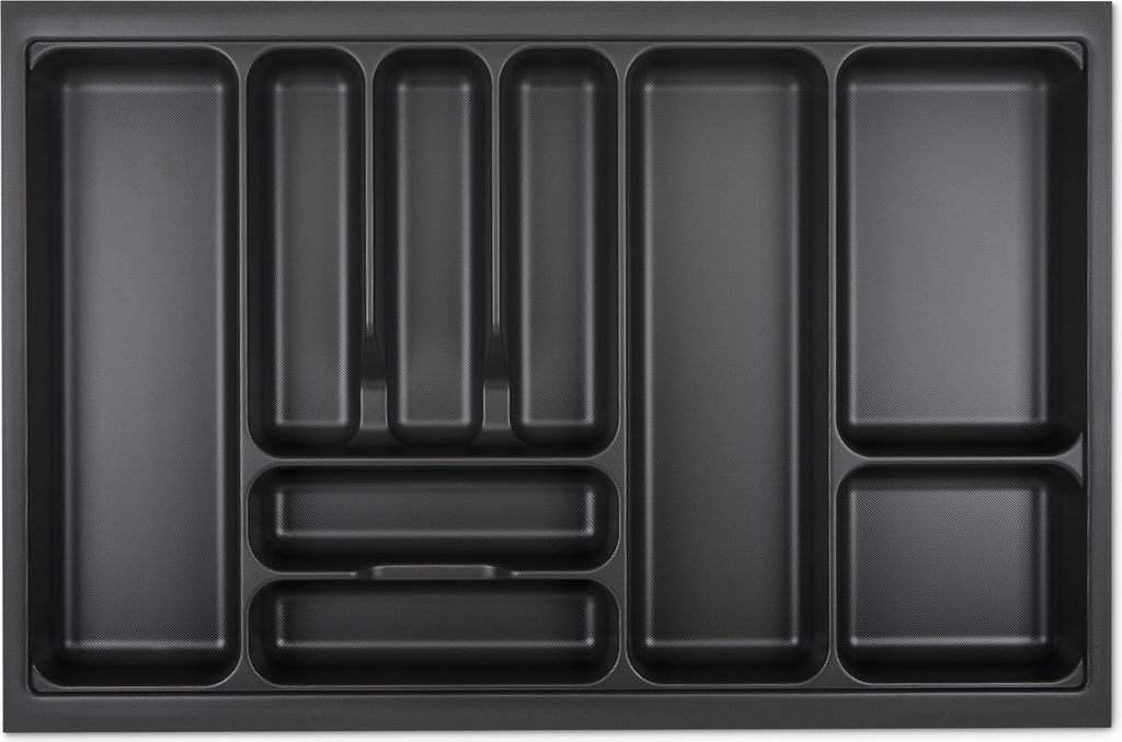 ORGA-BOX I Besteckeinsatz 719 x 473 lavagrau mit Perlstruktur für Blum Tandembox Antaro / Intivo u. ModernBox im 80er Schrank Besteckaufbewahrung