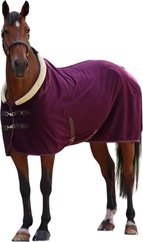 Couverture de Cheval en Polaire Shires Deluxe 190,5cm Cerise Noire