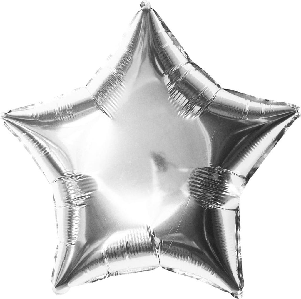 Oblique Unique Folien Luftballon Stern Form Geburtstag Silvester Party JGA Hochzeit Silberhochzeit - silber