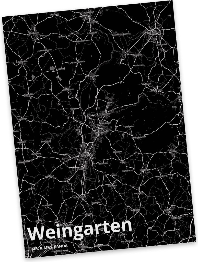 Mr. & Mrs. Panda Postkarte Weingarten - Geschenk, Stadt, Fotokarte, Grußkarte, bildkarte, Dorf Karte Landkarte Map Stadtplan, Ansichtskarten, Post...
