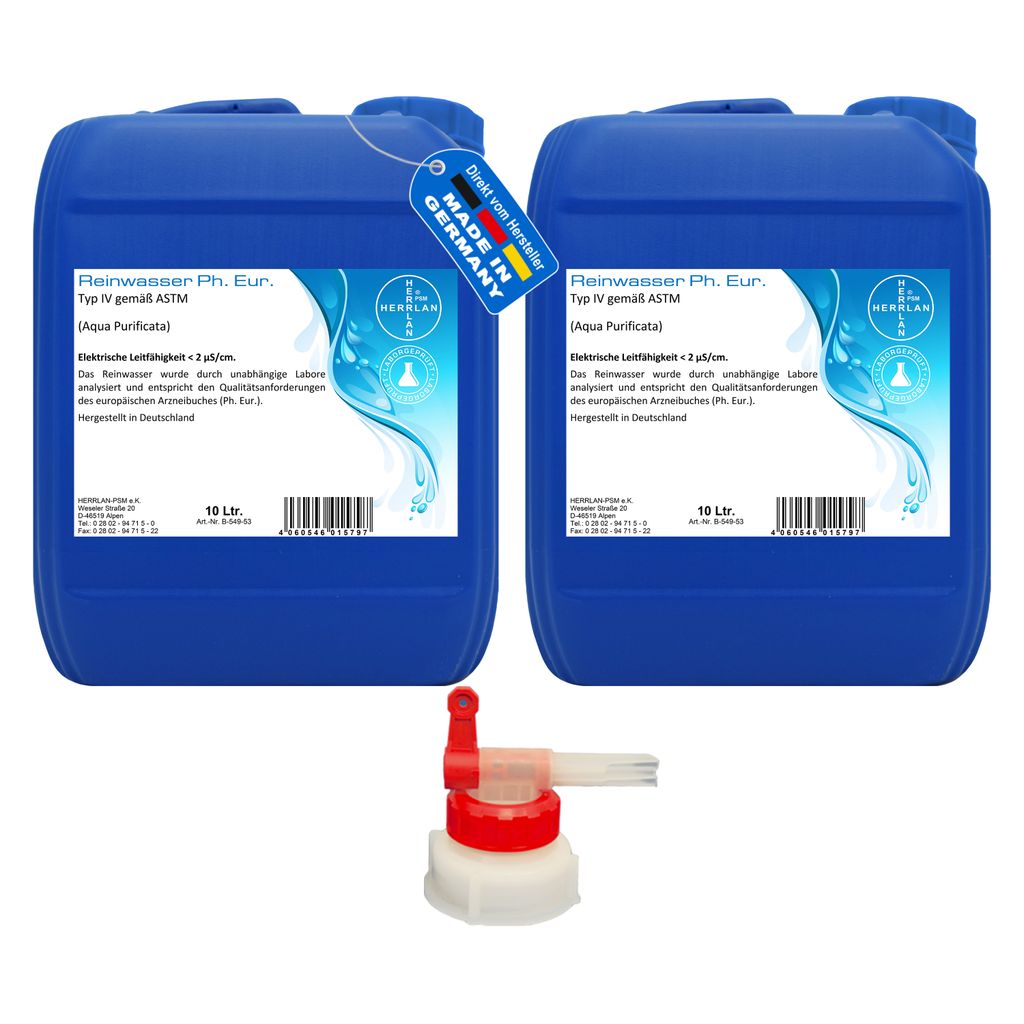 Reinwasser Ph. Eur. - AQUA PURIFICATA - destilliertes Produktbild 