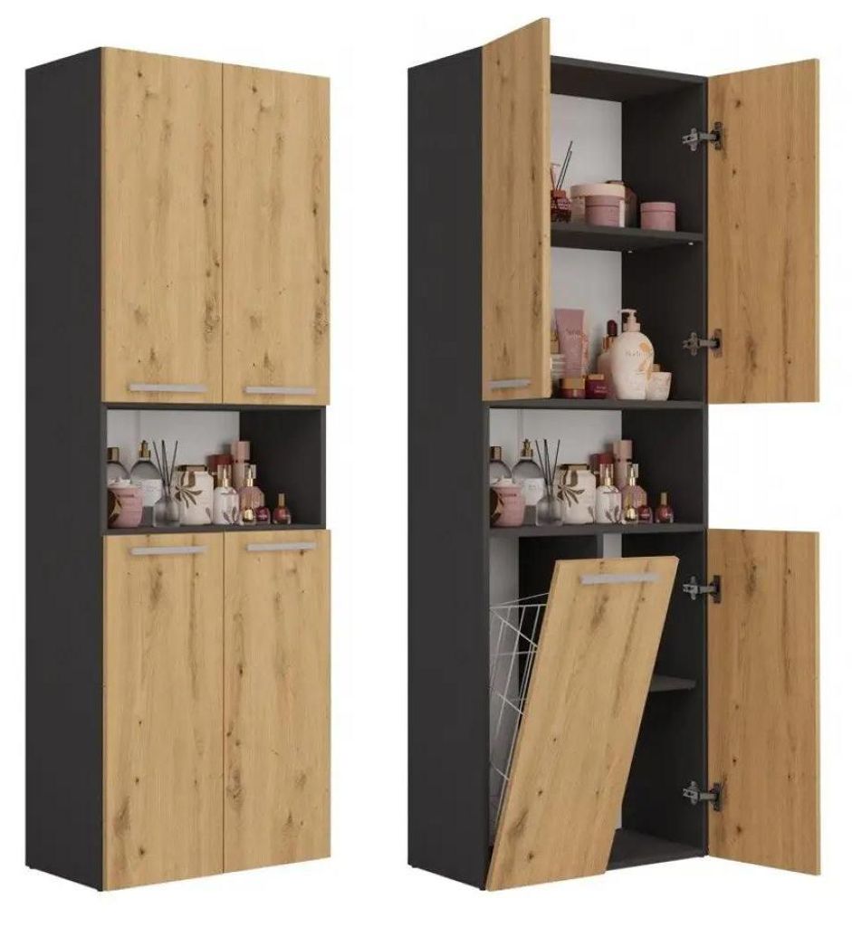 Topeshop NEL 1K DK ANT/ART KP, Graphit, Eiche, Frei Produktbild 