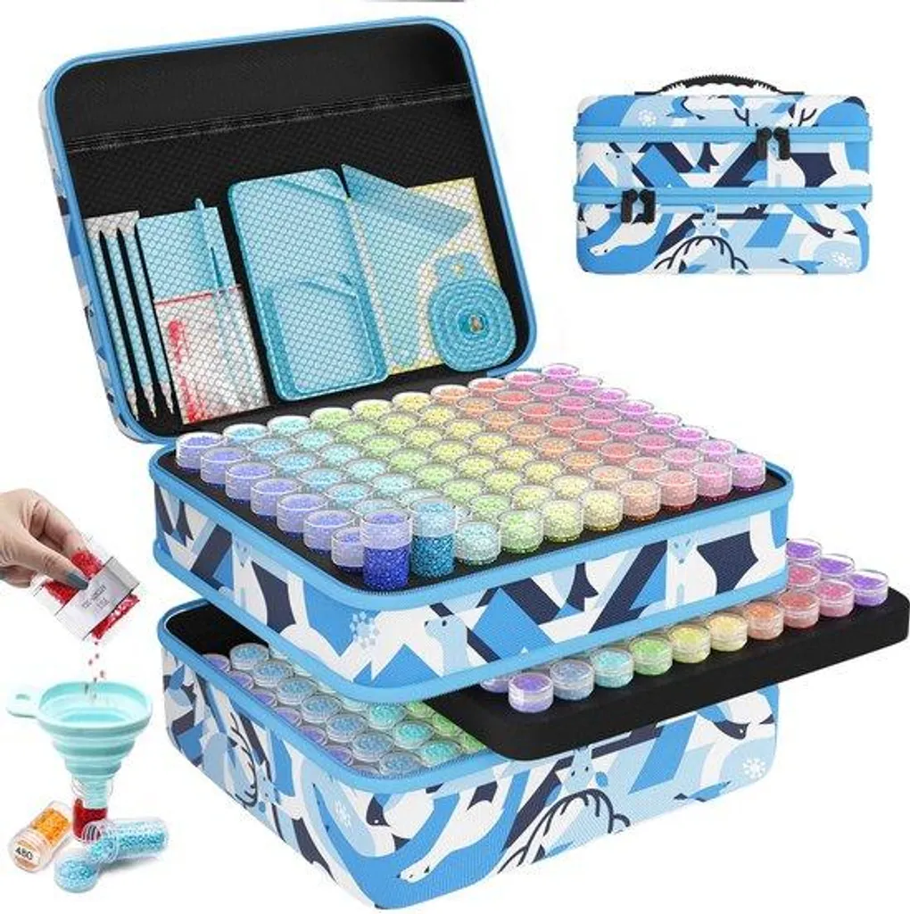 Pack complet peinture au diamant 5D anti-perte - 240 outils et rangements