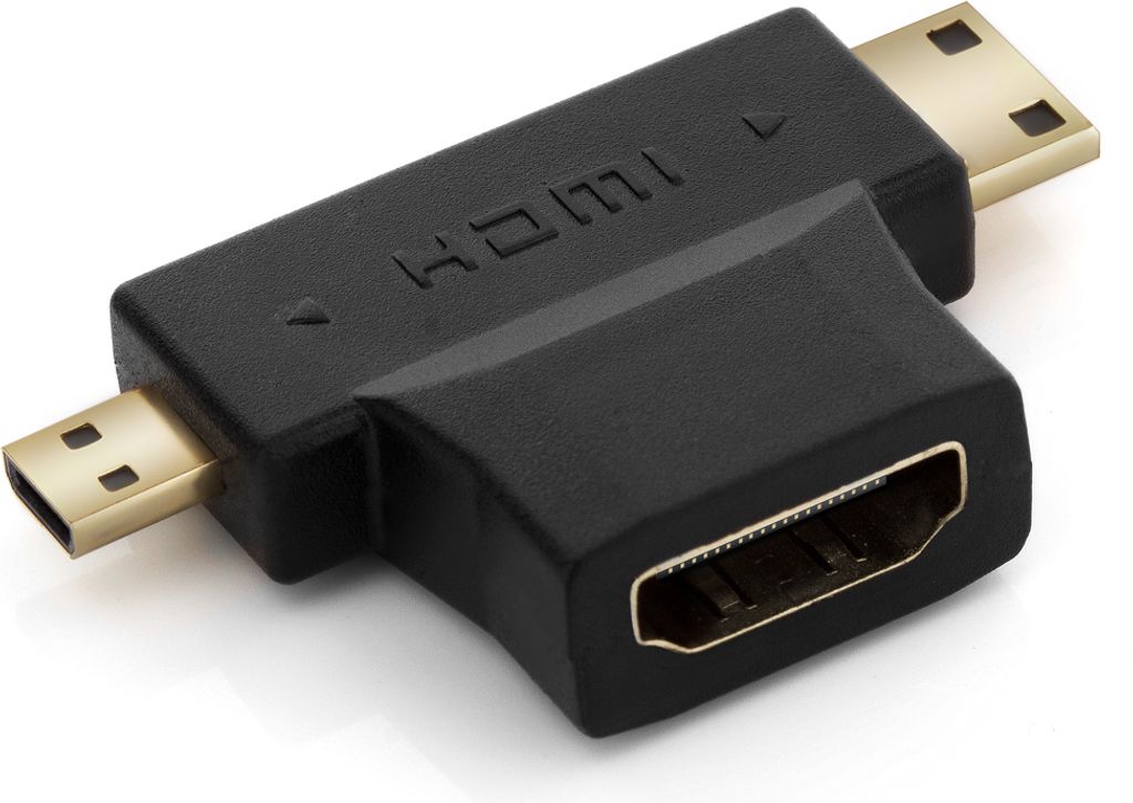 deleyCON Mini + Micro HDMI DUAL Adapter - HDMI Buchse zu Produktbild 