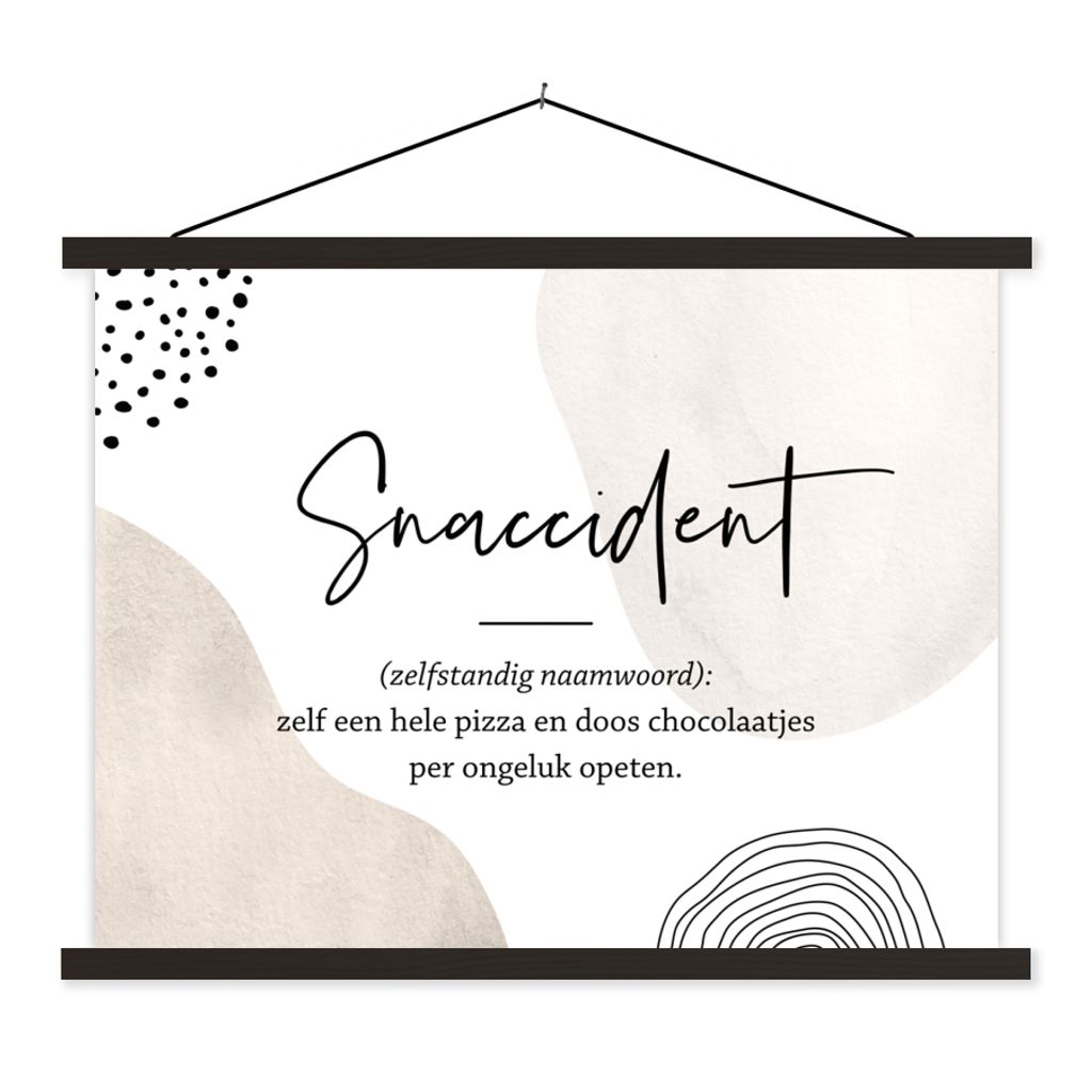 MuchoWow Textilposter Zitate - Snaccident definition - Sprichwörter - Wörterbuch 120x90 cm mit schwarzem Rahmen - Aufhänger für Poster