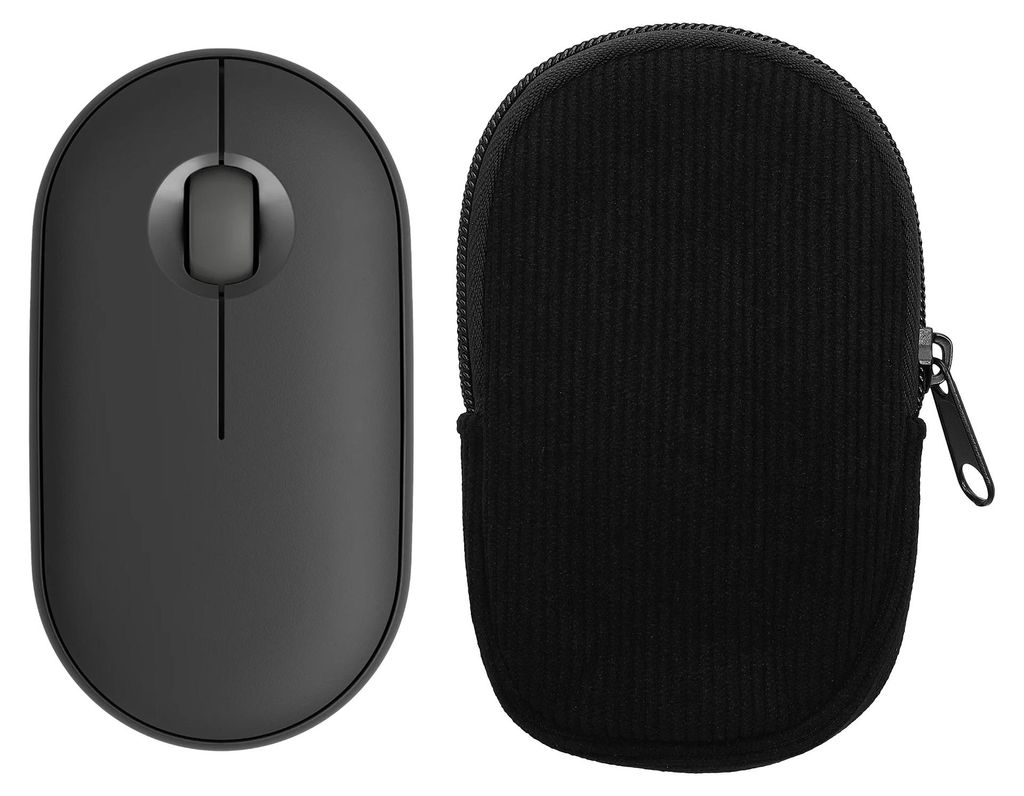 kwmobile Maus Tasche kompatibel mit Logitech Pebble Mouse 2 M350s / M350 Hülle - Case für Bluetooth Maus aus robustem Cord und Neopren Stoff - Sc...