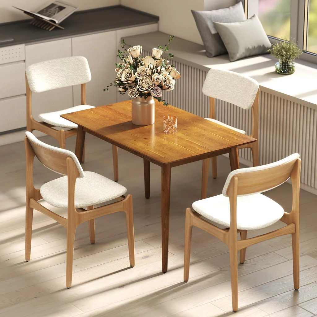Table à manger familiale 120x75 cm idéale pour petits espaces 6 pers