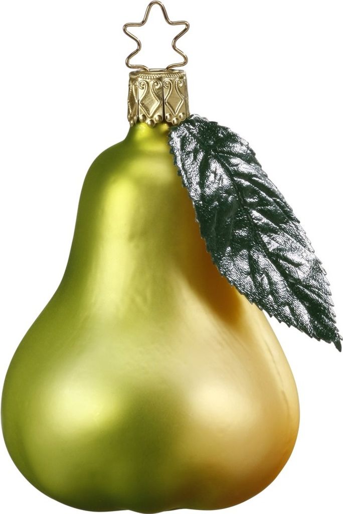 Christbaumschmuck Anhänger Glas Birne 8,5cm Grün Gelb