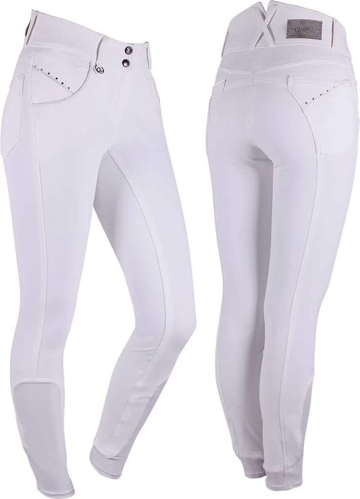 Pantalon d'équitation concours blanc QHP Noa 40 confort et grip