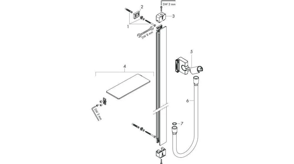 Aménager sa douche avec la barre Raindance Unica E 90cm blanc chrome - 2