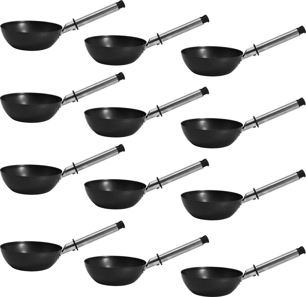 Syntrox Germany Universal Wok Grill Pfännchen Emailliert – Antihaft-Zubehör für Raclette & Crêpes-Maker, Ø12 cm, Robust & Vielseitig (12 St...