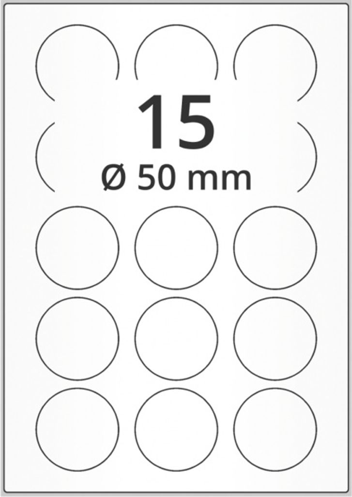 Laseretiketten, weiß, matt, Papier, permanent klebend, Ø 50mm, 7500/VE