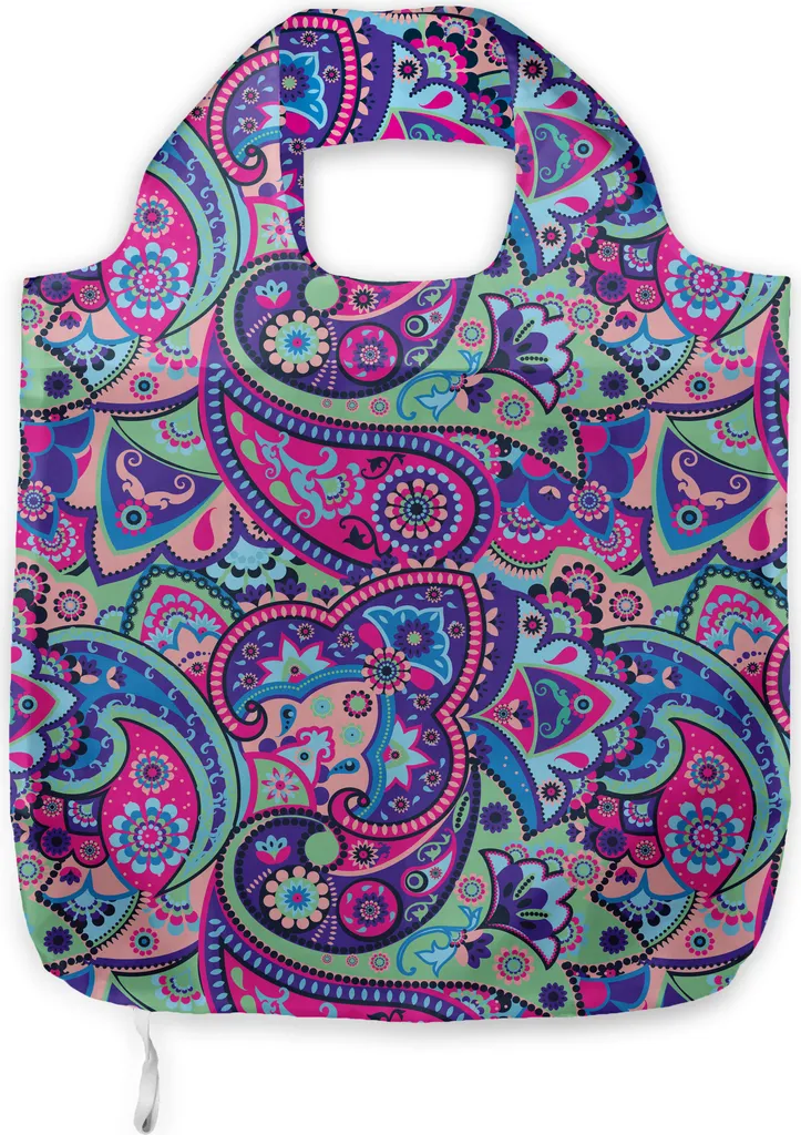 ABAKUHAUS Navy e Blush Borsa a tracolla in tessuto, stile asiatico antico, pratica borsa per lo shopping di tutti i giorni, multicolore