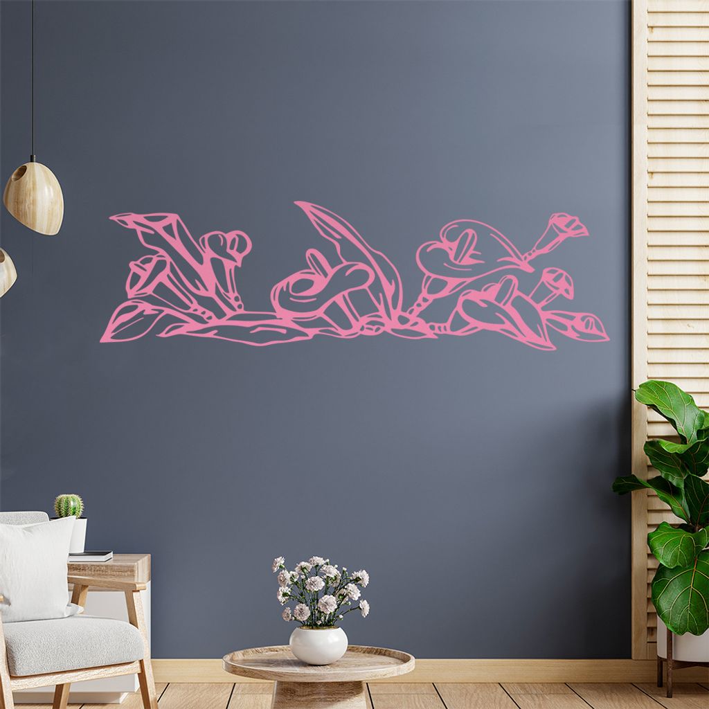 Lilien - Ranken Wandtattoo in 6 Größen - Wandaufkleber Wall Sticker - Dekoration, Küche, Wohnzimmer, Schlafzimmer, Badezimmer