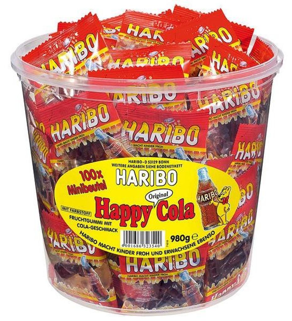 HARIBO Happy Cola mini sacchetti di gomme alla frutta 100 Immagine del prodotto 