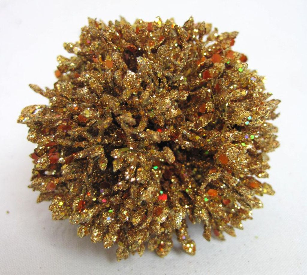 Deko Allium Kugel Gold mit Glitzer und Pailletten Ø ca. 7 cm