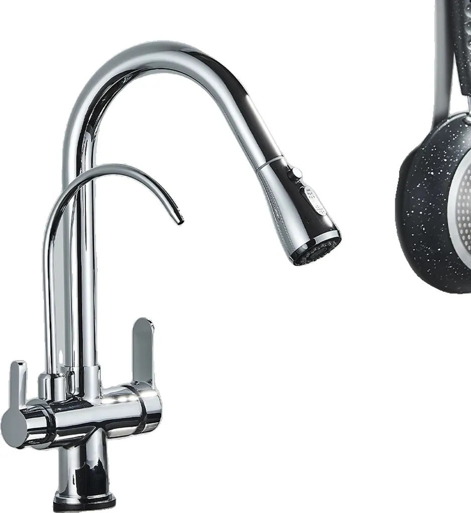 Rubinetto Cucina Moderno con Doccetta | Miscelatore Lavello Cromato