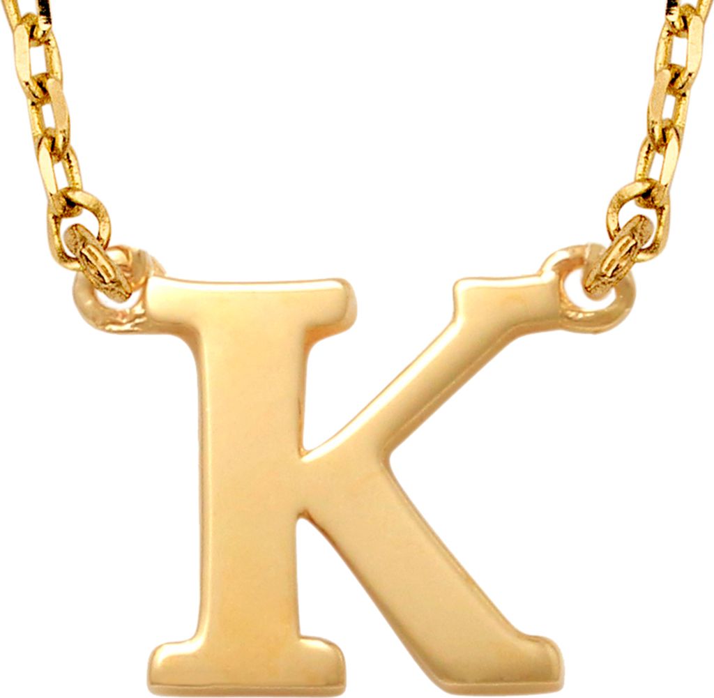 New Bling 9NBG-900K Goldkette mit Buchstabe K - 6mm - Ankerglied - 38+2.5+2.5cm - Initialschmuck - 14 Karat - Gold