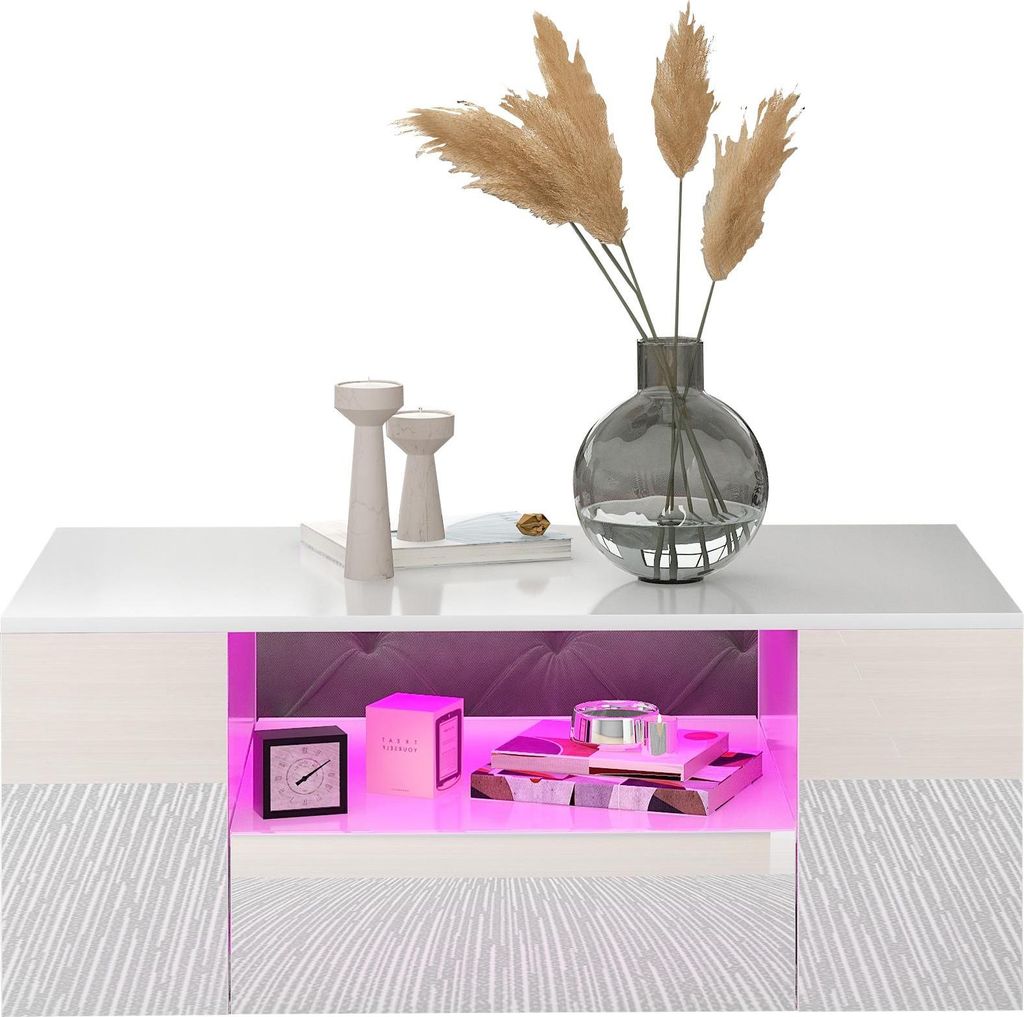 OKWISH Table basse 95x53x37 cm Avec 2 Tiroirs et 2 Image du produit 