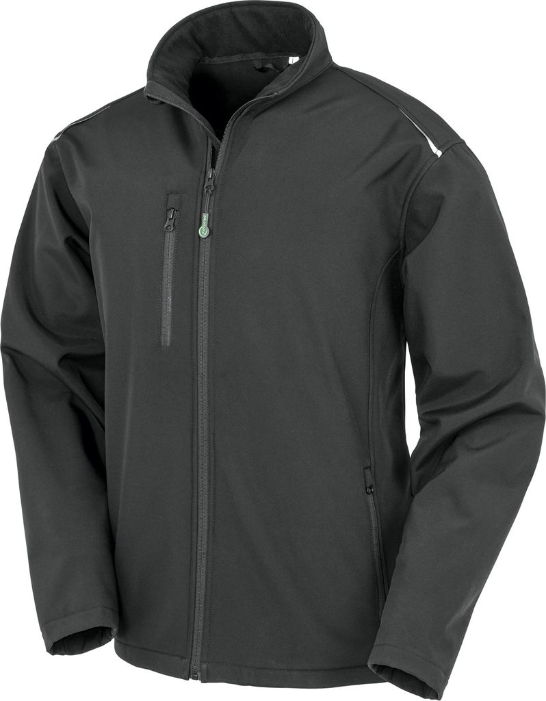 Result Genuine Recycled R900X | Recycled 3-Layer Printable Softshell Jacket - Farbe: Black - Größe: XXL
