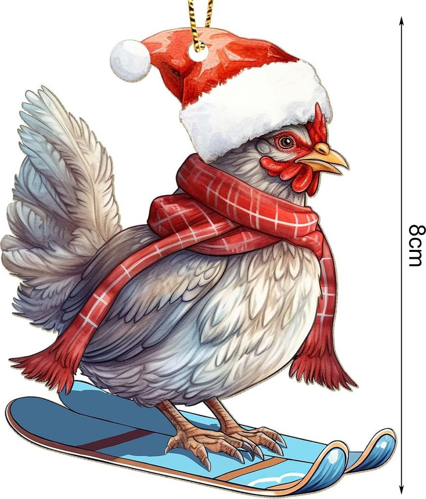 Weihnachtsschmuck, Cartoon-Tiere, Weihnachtsmann, Elch, Elefant, Hängedekoration, Acryl-Anhänger mit Umhängeband für Zuhause, Baum, Party-Dekor...