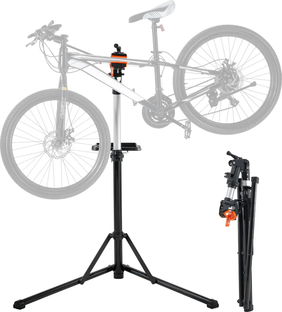 Pied de Montage Vélo Atelier pour Charge de 30kg et Réglable 160cm
