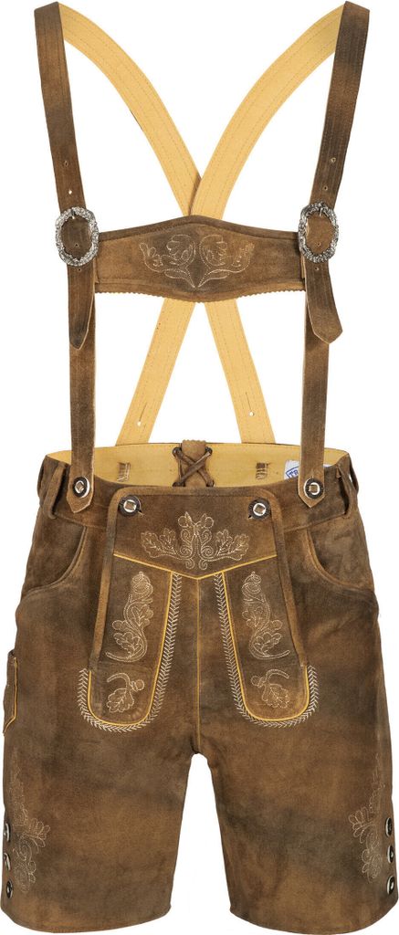 Lederhose kurz Bertl in Torf Braun Antik von Nübler Größe 48